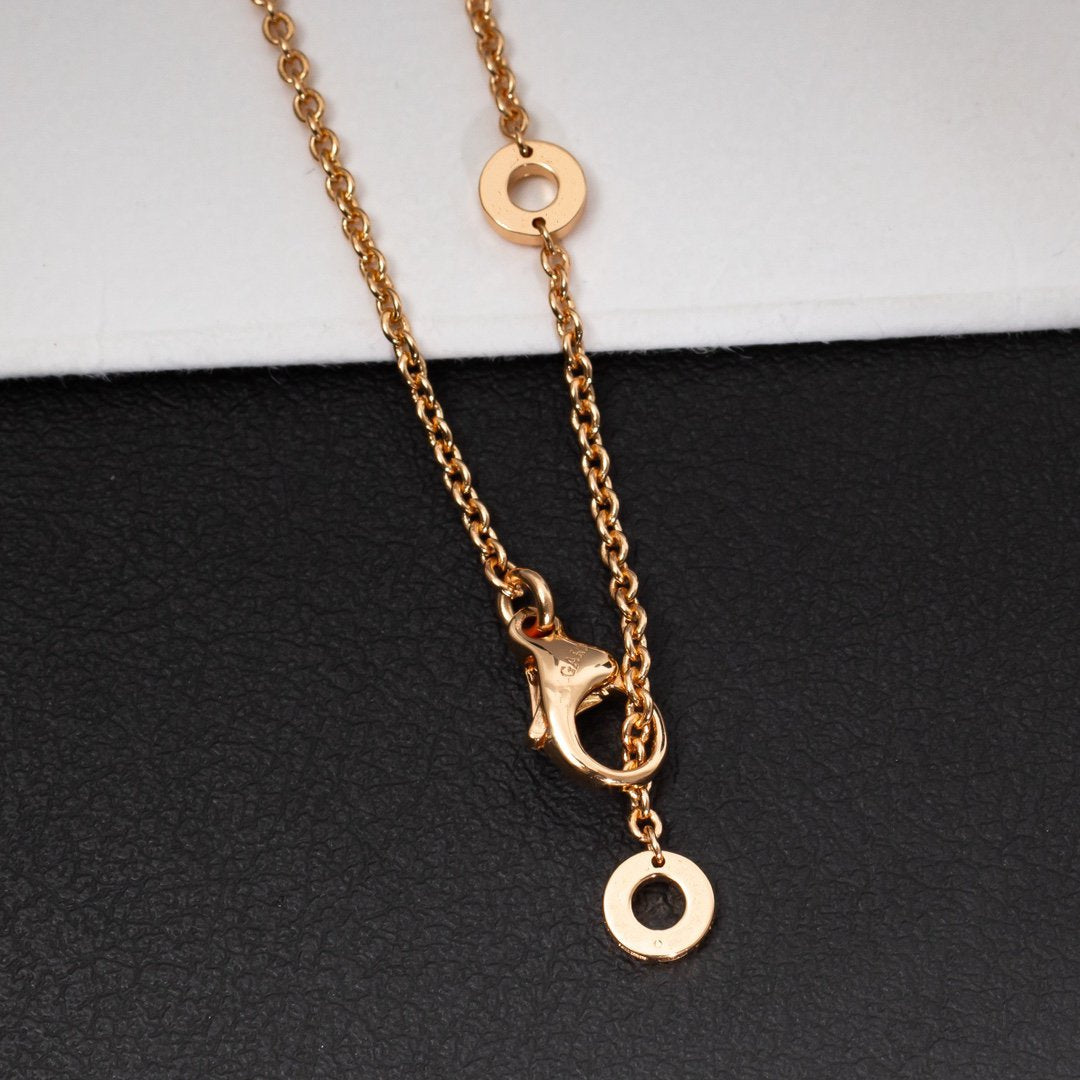 [Violet JW]ZERO 1 WHITE CERAMIC PINK GOLD DIAMOND NECKLACE
