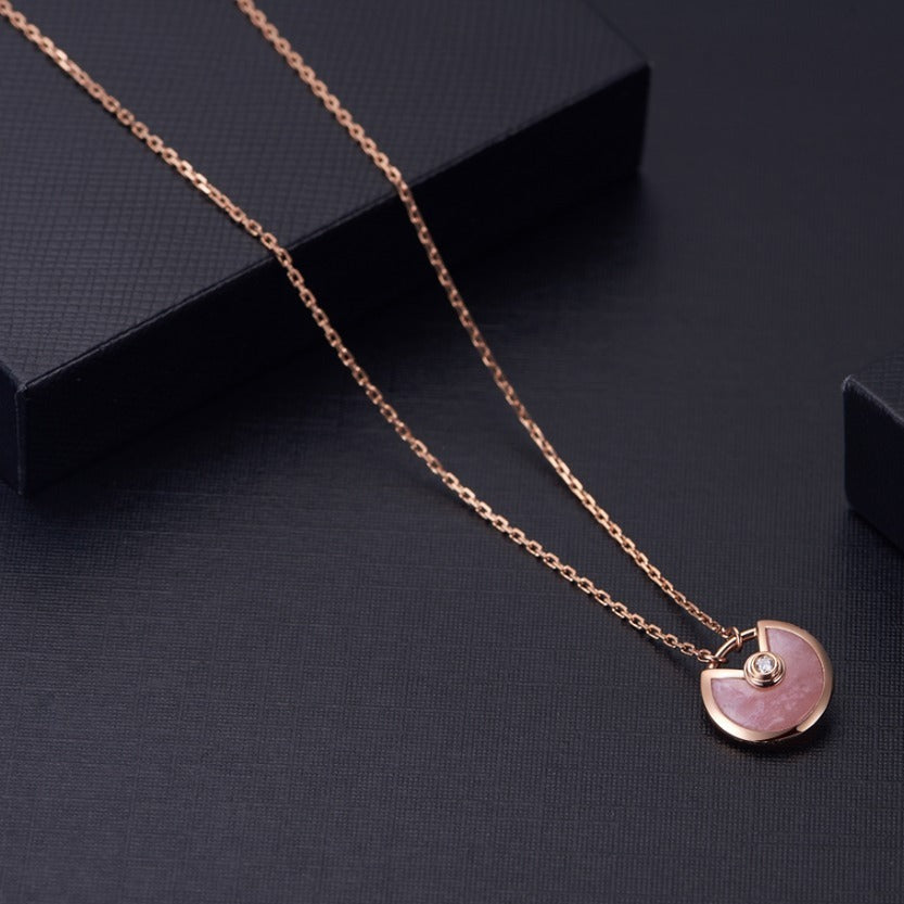 [Violet JW]AMULETTE ROSE GOLD PINK MOP NECKLACE