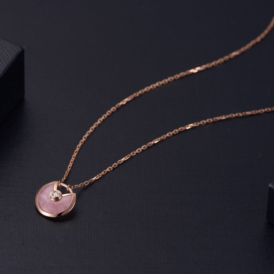 [Violet JW]AMULETTE ROSE GOLD PINK MOP NECKLACE