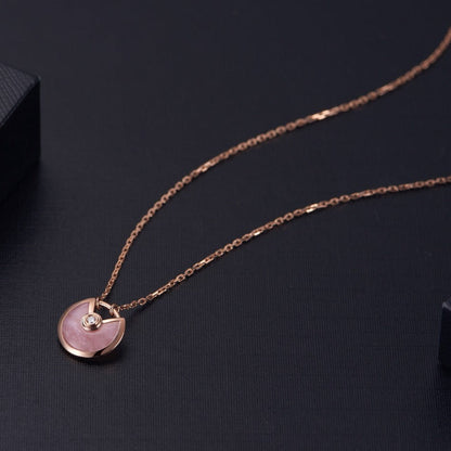 [Violet JW]AMULETTE ROSE GOLD PINK MOP NECKLACE