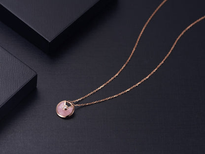 [Violet JW]AMULETTE ROSE GOLD PINK MOP NECKLACE