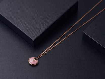 [Violet JW]AMULETTE ROSE GOLD PINK MOP NECKLACE