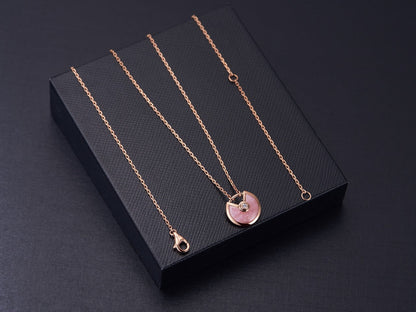 [Violet JW]AMULETTE ROSE GOLD PINK MOP NECKLACE