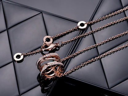 [Violet JW]ZERO 1 PINK GOLD DIAMOND OPEN NECKLACE