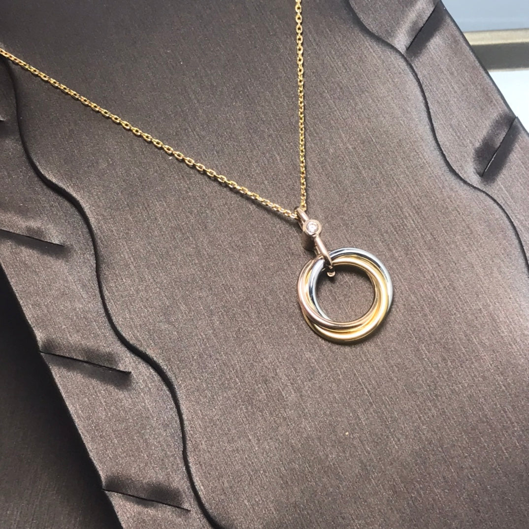 [Violet JW]TRINITY SILVER GOLD PINK GOLD NECKLACE