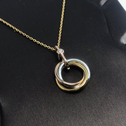 [Violet JW]TRINITY SILVER GOLD PINK GOLD NECKLACE