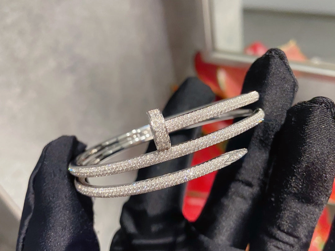 [Violet JW]JUSTE BRACELET 3.5MM DOUBLE ROWS SILVER DIAMOND