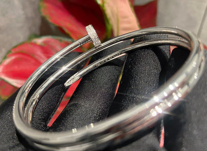 [Violet JW]JUSTE BRACELET 3.5MM DOUBLE ROWS SILVER DIAMOND