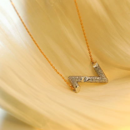 [Violet JW]VOLT SILVER DIAMOND PEDANT NECKLACE