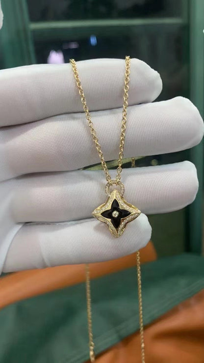 [Violet JW]STAR PEDANT PINK GOLD DIAMOND NECKLACE