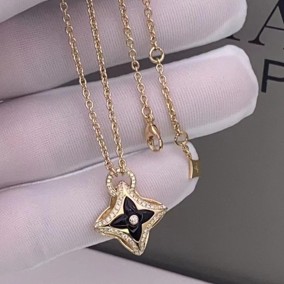 [Violet JW]STAR PEDANT PINK GOLD DIAMOND NECKLACE
