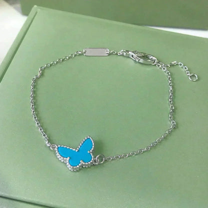 [Violet JW]BUTTERFLY TURQUOISE BUTTERFLY BRACELET SILVER
