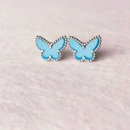 [Violet JW]BUTTERFLY TURQUOISE EARRINGS SILVER