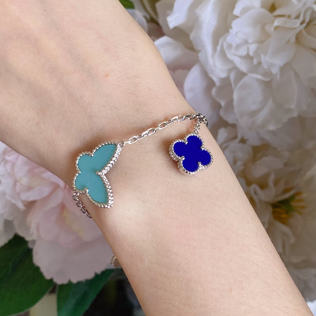 [Violet JW]LUCKY SPRING SILVER BRACELET 4 MOTIF