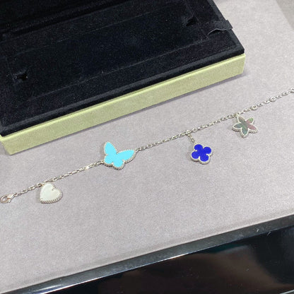 [Violet JW]LUCKY SPRING SILVER BRACELET 4 MOTIF