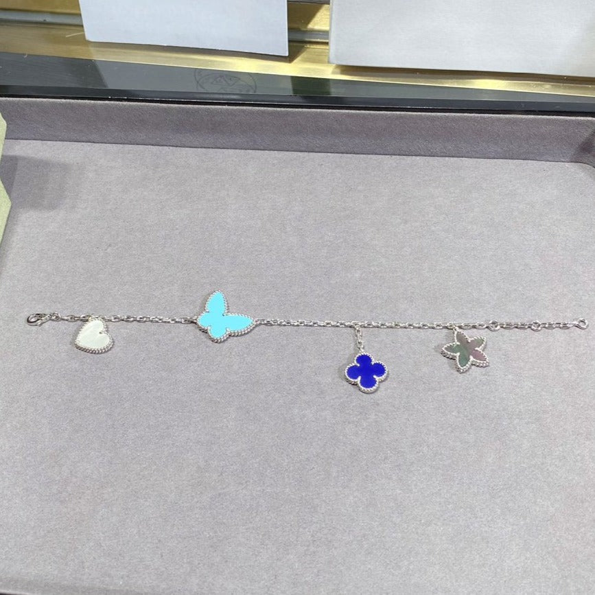 [Violet JW]LUCKY SPRING SILVER BRACELET 4 MOTIF