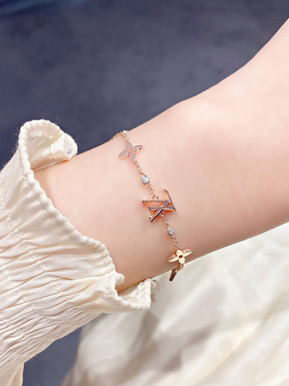 [Violet JW]STAR AND SUN 7 MOTIFS GOLD BRACELET