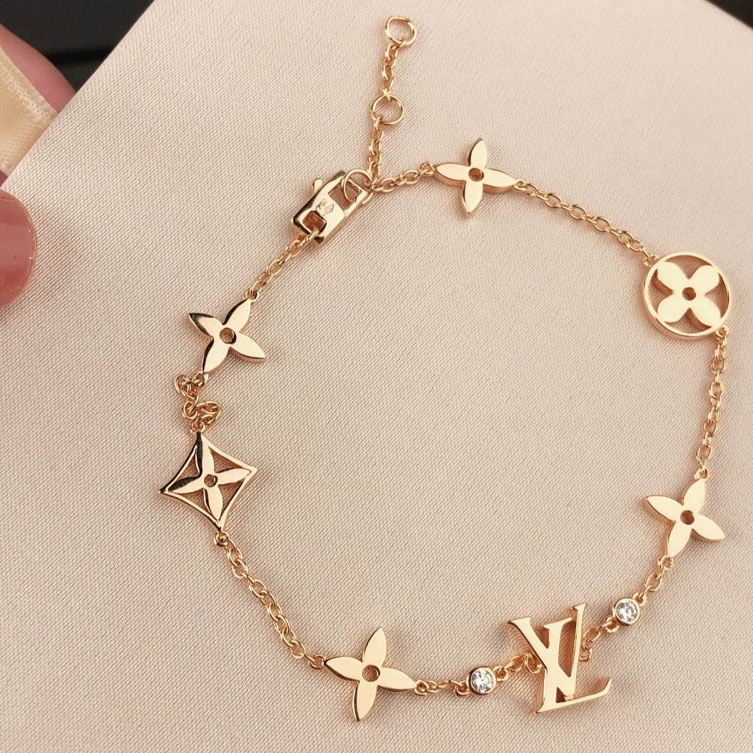 [Violet JW]STAR AND SUN 7 MOTIFS GOLD BRACELET