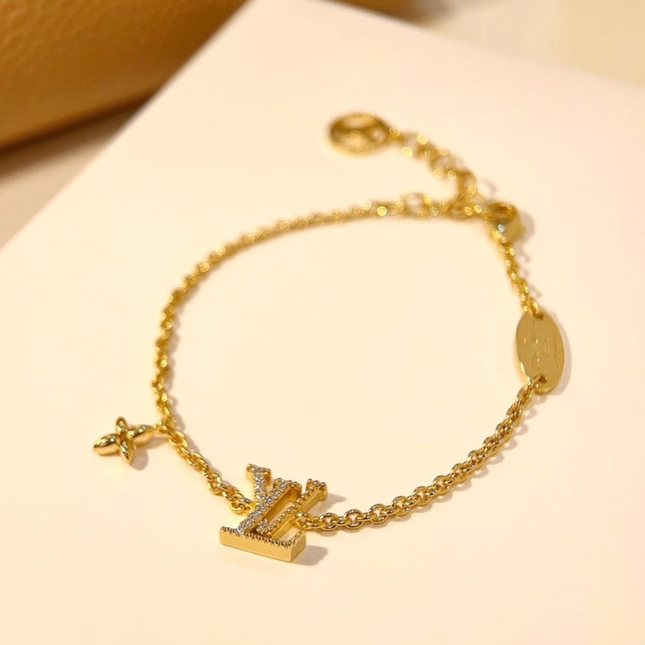 [Violet JW]LOGO STAR MOTIF GOLD BRACELET