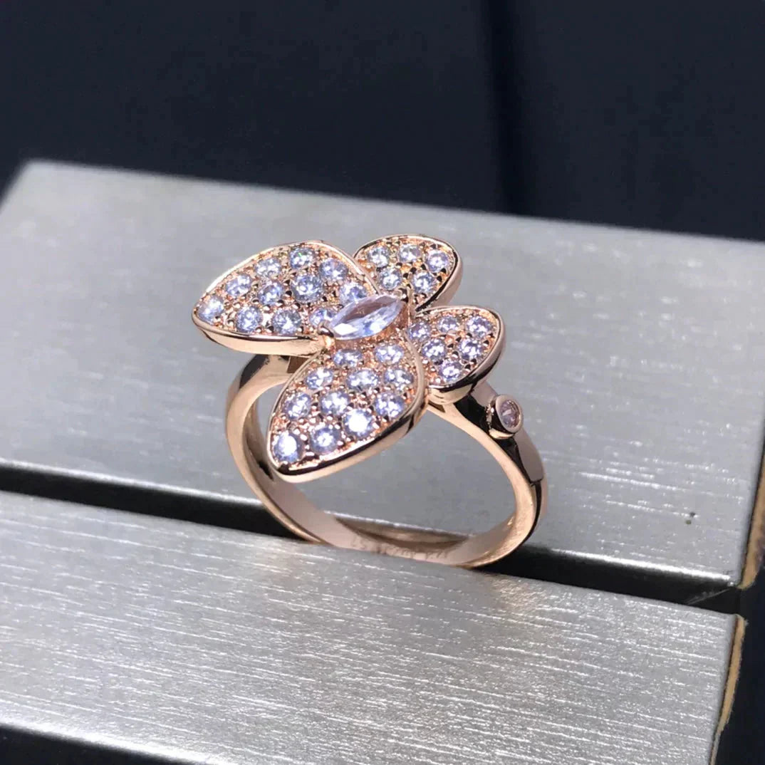 [Violet JW]BUTTERFLY PINK GOLD DIAMOND RING
