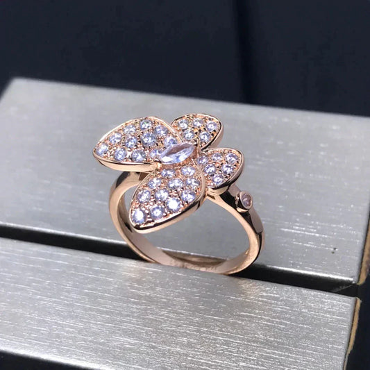 [Violet JW]BUTTERFLY PINK GOLD DIAMOND RING