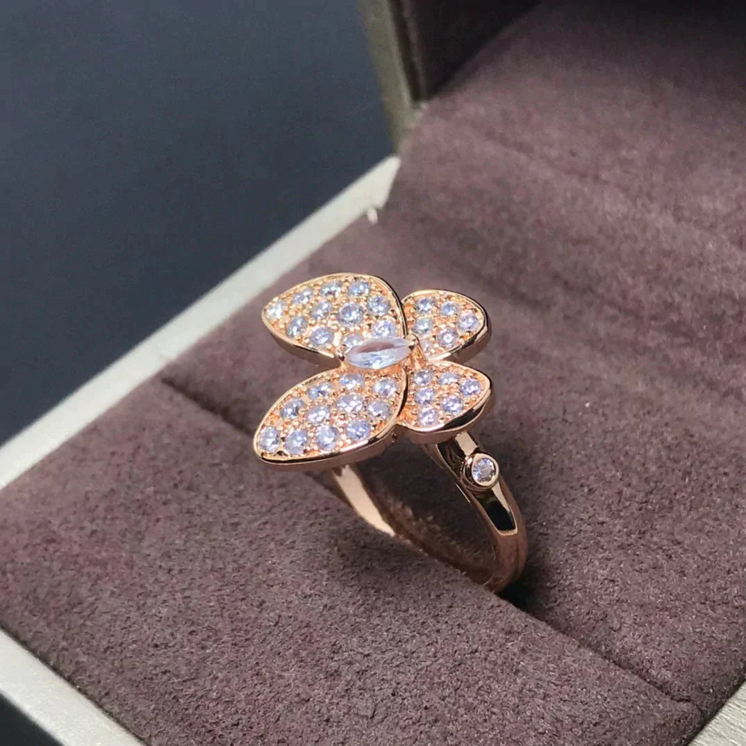[Violet JW]BUTTERFLY PINK GOLD DIAMOND RING