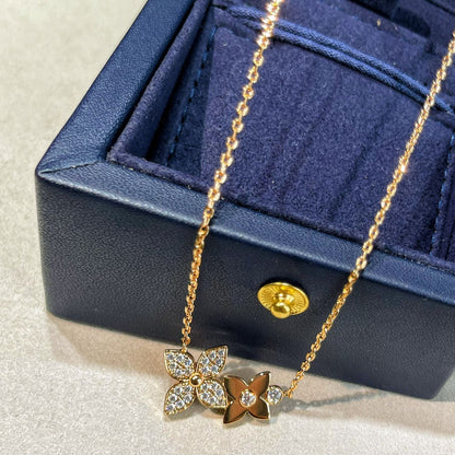 [Violet JW]STAR BLOSSOM NECKLACE PINK GOLD DIAMONDS