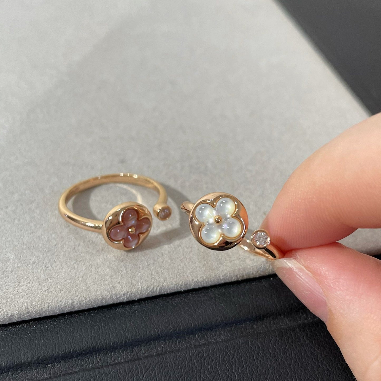 [Violet JW]SUN 1 DIAMOND PINK MOP RING