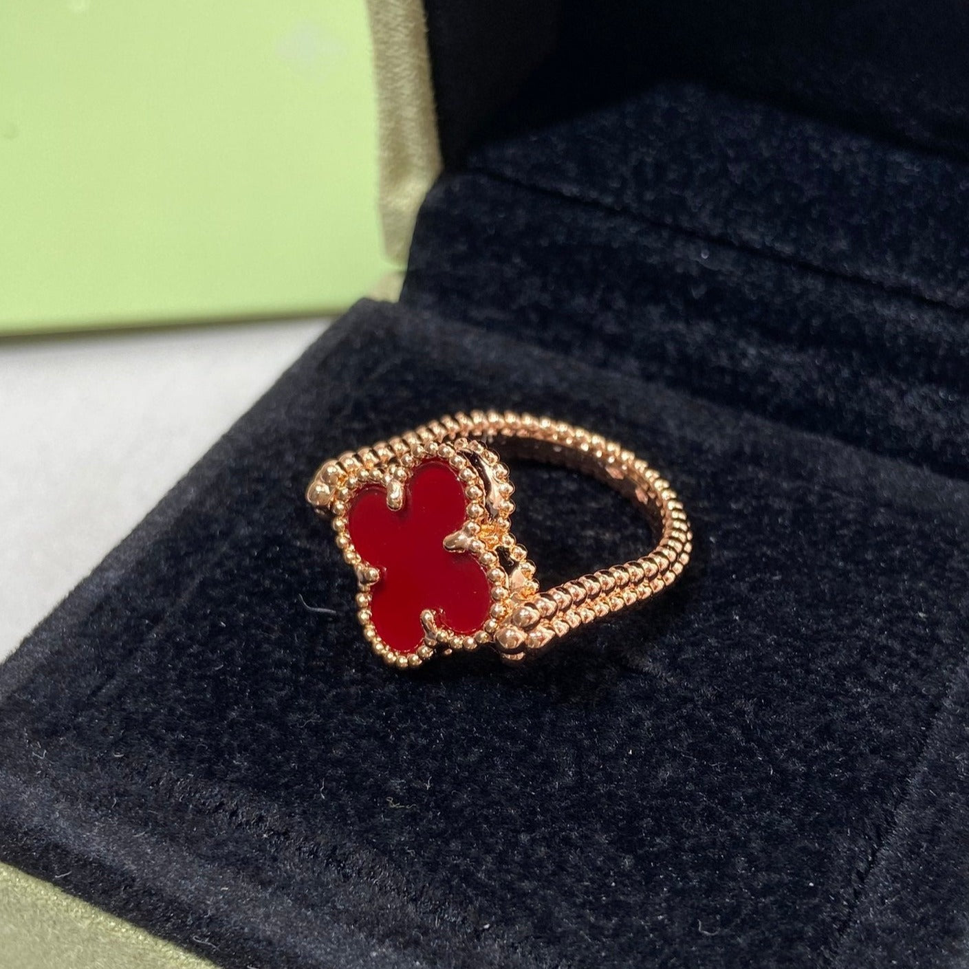 [Violet JW]CLOVER RIVERSIBLE ROSE GOLD RING