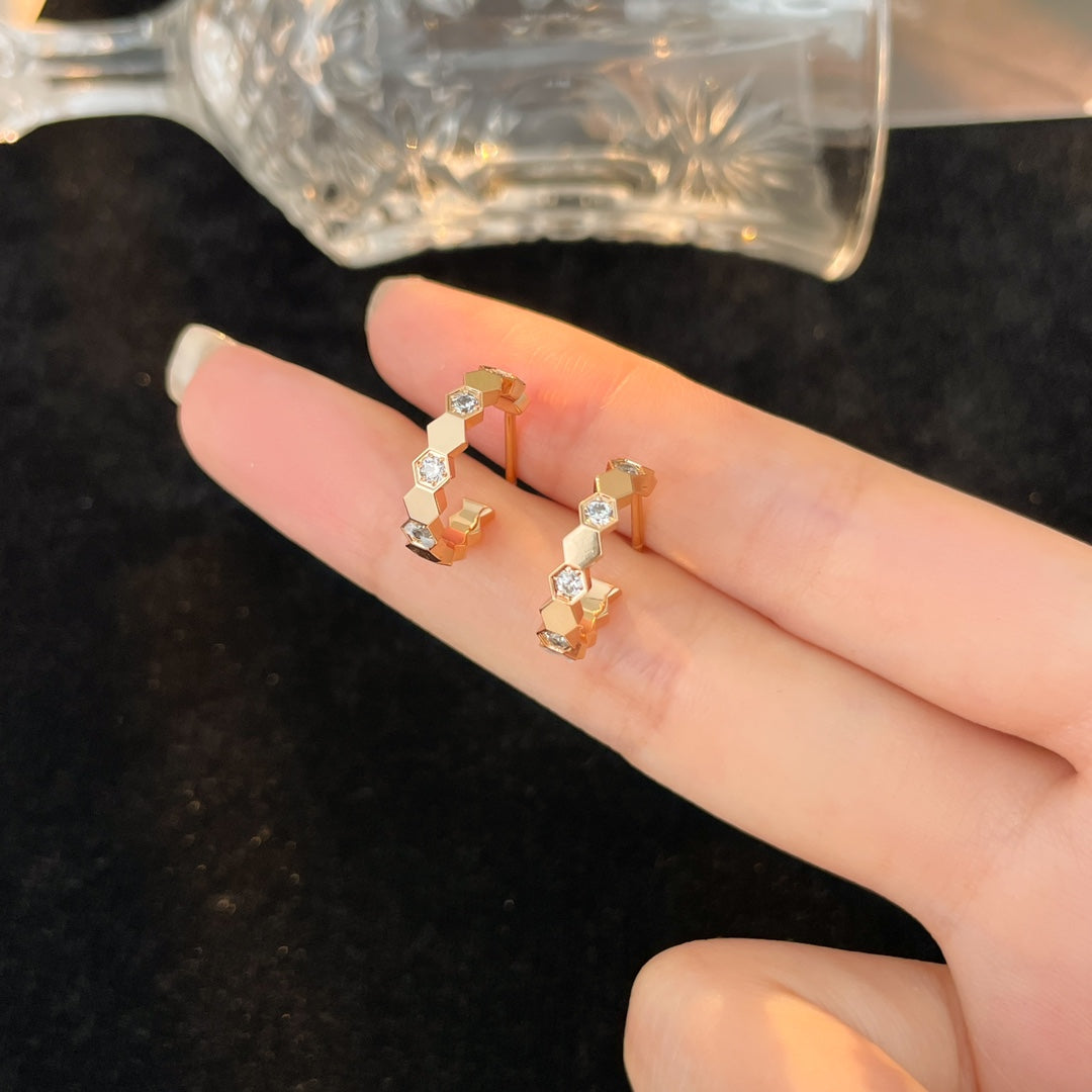 [Violet JW]BEE DIAMOND HOOP EARRINGS
