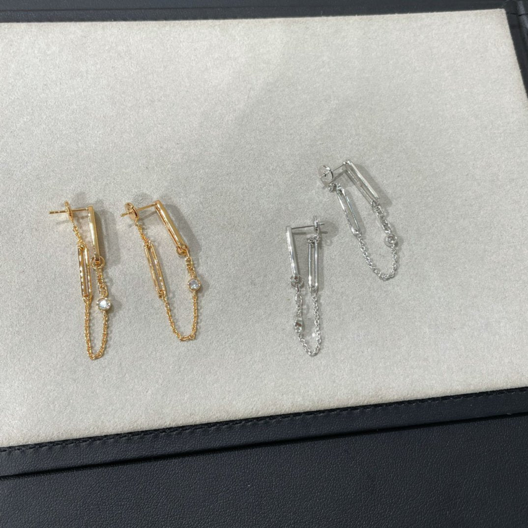 [Violet JW]CHAINE CHAOS DIAMOND DROP EARRINGS