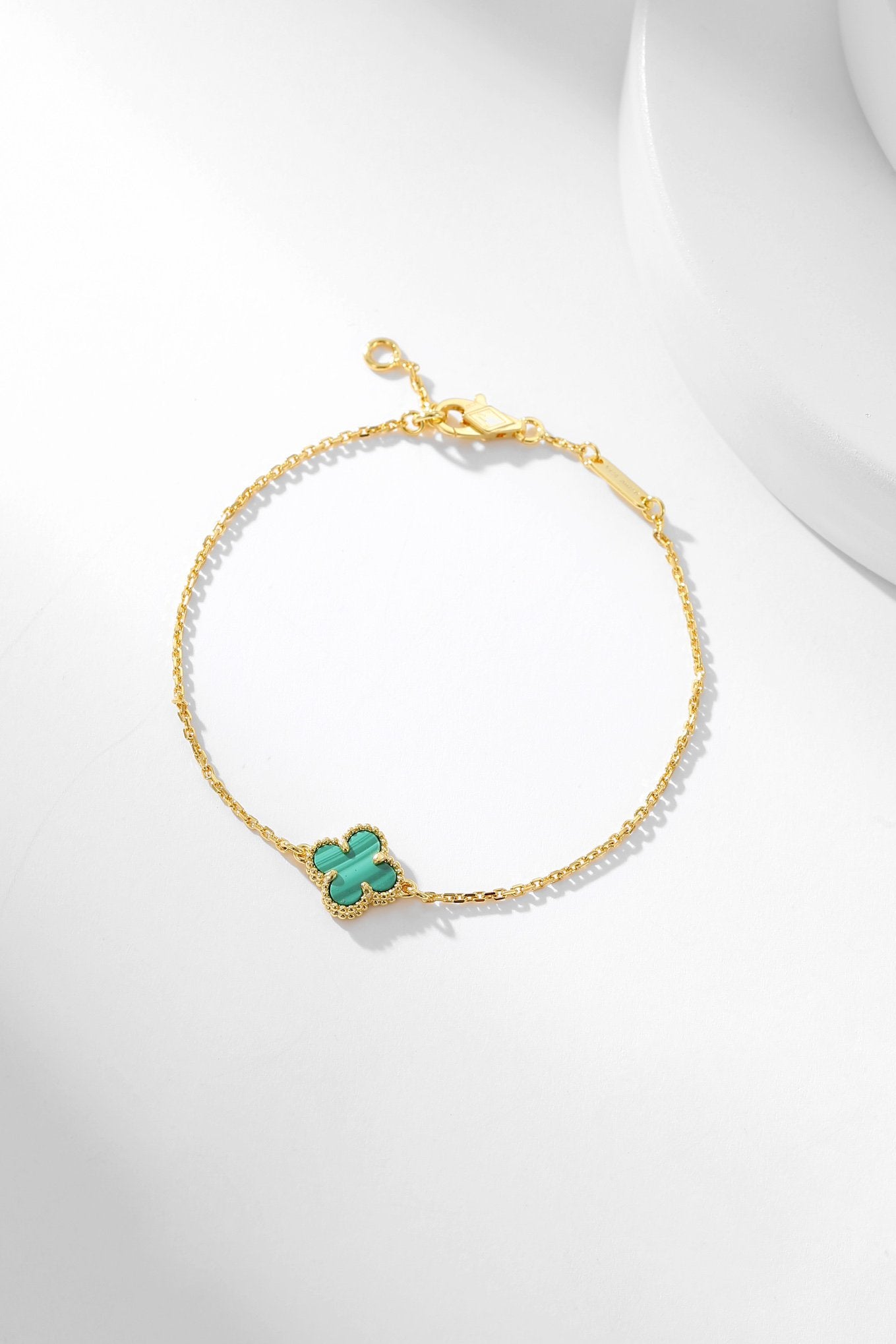 [Violet JW]CLOVER BRACELET MALACHITE 1 MOTIF