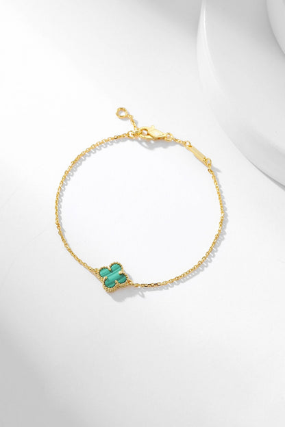 [Violet JW]CLOVER BRACELET MALACHITE 1 MOTIF
