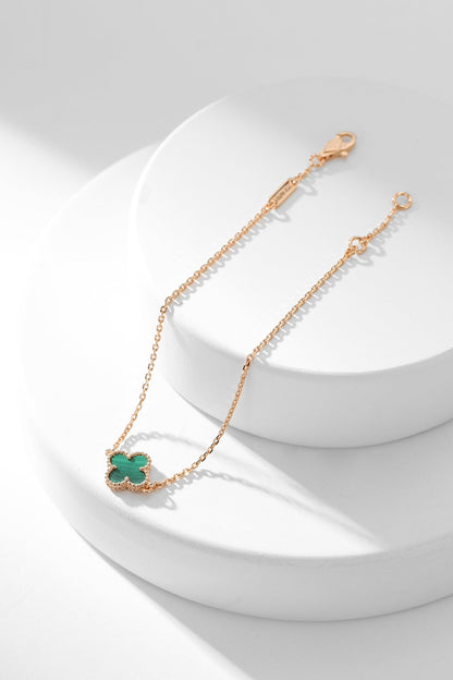 [Violet JW]CLOVER BRACELET MALACHITE 1 MOTIF