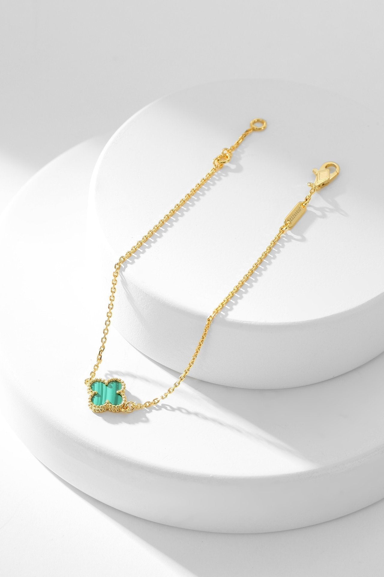 [Violet JW]CLOVER BRACELET MALACHITE 1 MOTIF