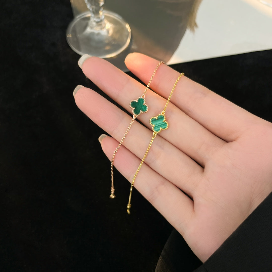 [Violet JW]CLOVER BRACELET MALACHITE 1 MOTIF