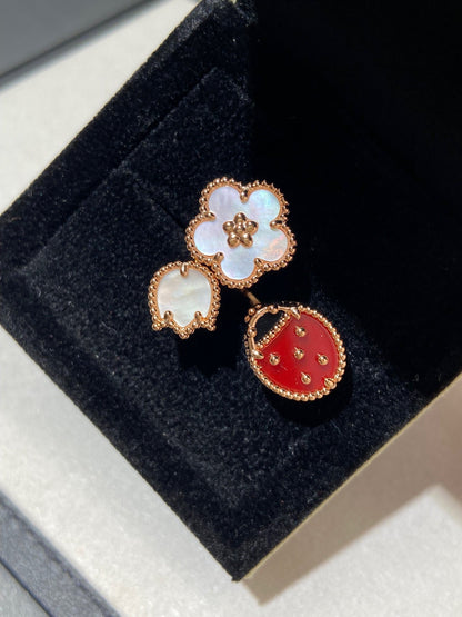 [Violet JW]LUCKY 3 MOTIF ROSE GOLD RING