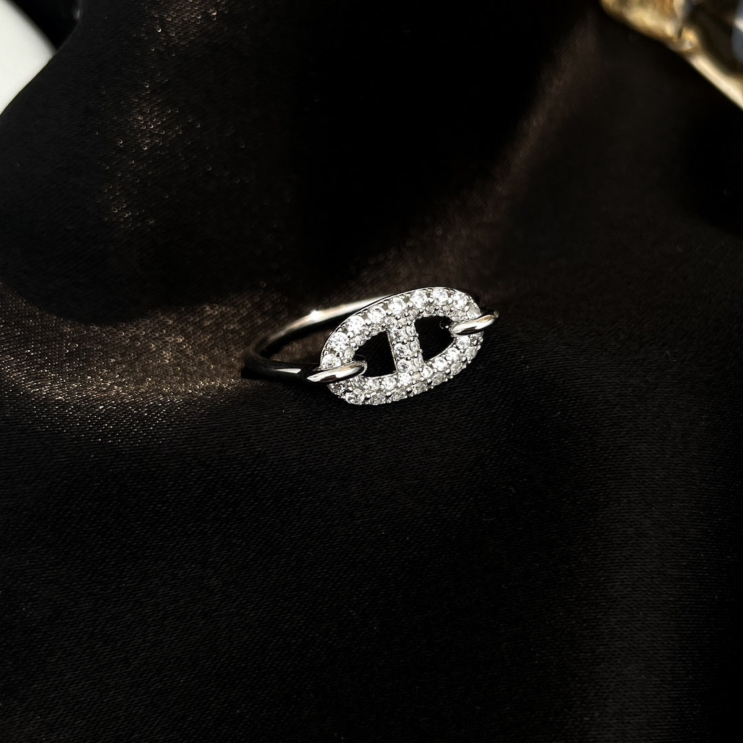 [Violet JW]RONDE SMALL SILVER DIAMOND RING