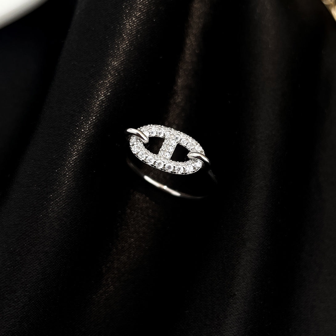 [Violet JW]RONDE SMALL SILVER DIAMOND RING