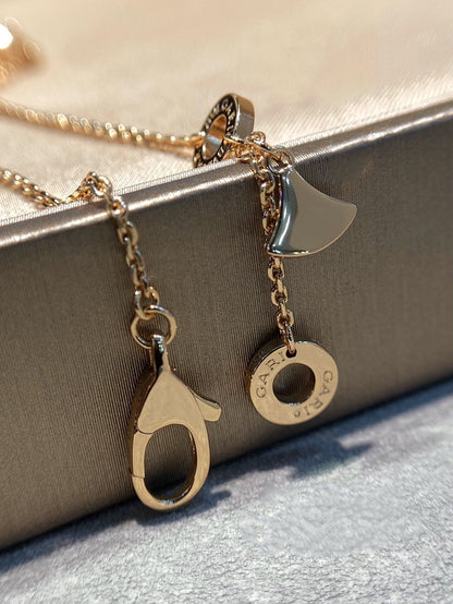 [Violet JW]DREAM MOP DIAMOND PAVED PINK GOLD NECKLACE