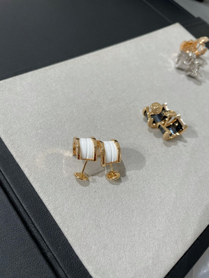 [Violet JW]ZERO 1 PINK GOLD CERAMIC EARRINGS