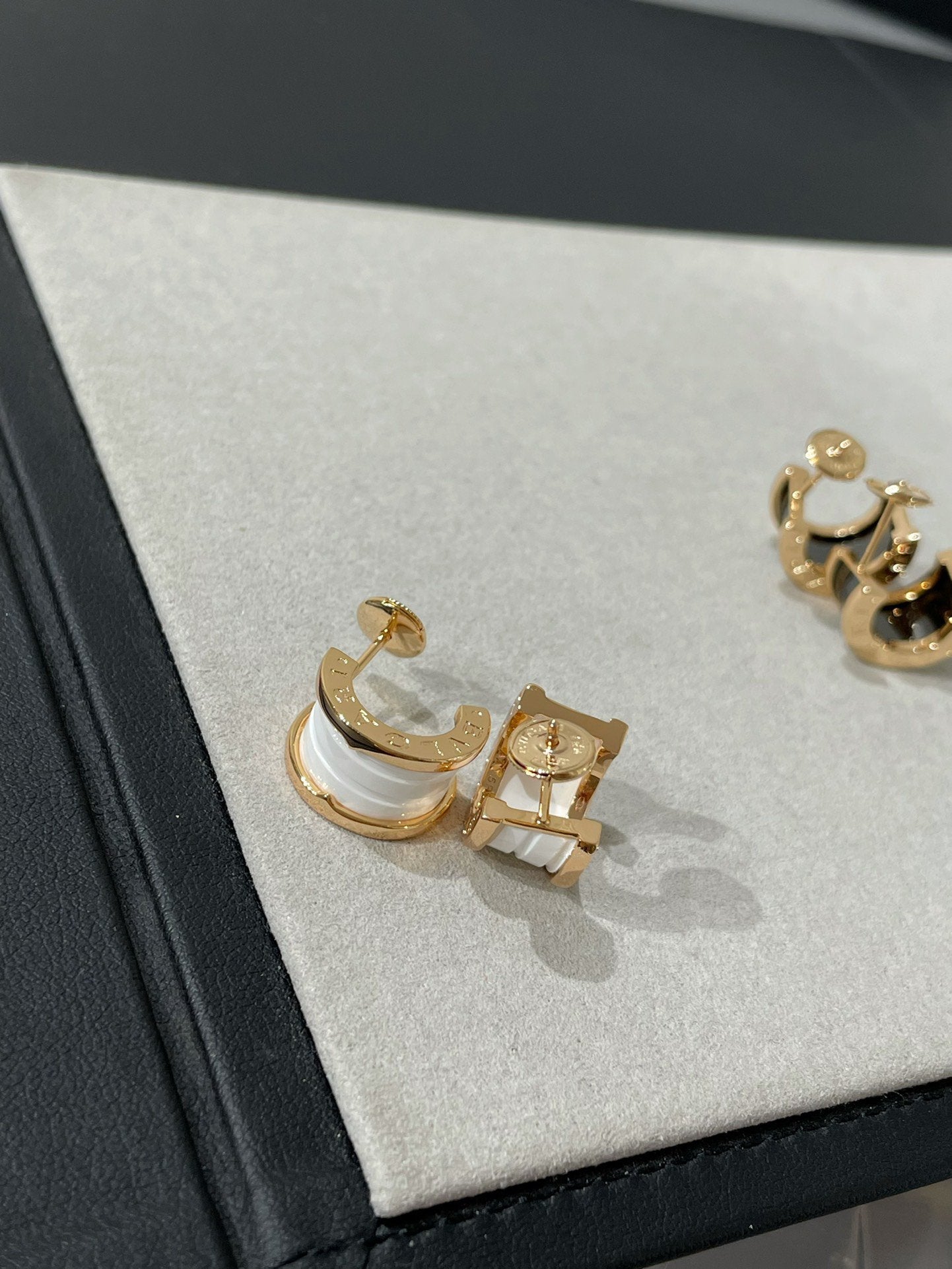 [Violet JW]ZERO 1 PINK GOLD CERAMIC EARRINGS