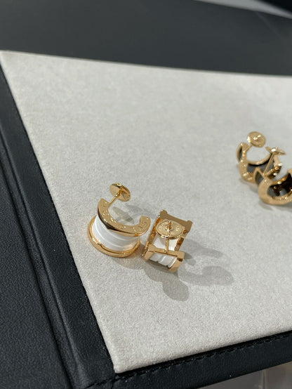 [Violet JW]ZERO 1 PINK GOLD CERAMIC EARRINGS