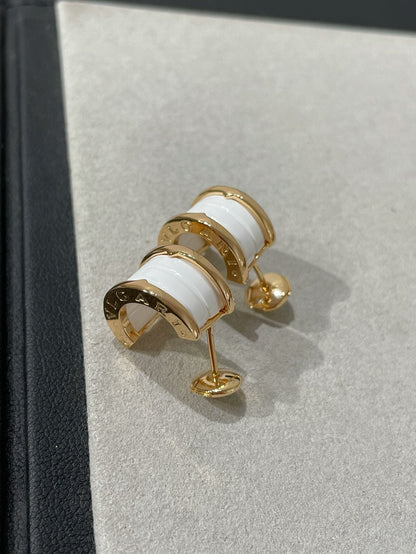 [Violet JW]ZERO 1 PINK GOLD CERAMIC EARRINGS