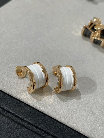 [Violet JW]ZERO 1 PINK GOLD CERAMIC EARRINGS