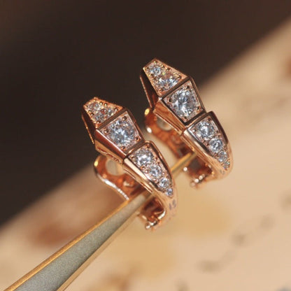 [Violet JW]SERPENT PINK GOLD DIAMOND EARRINGS