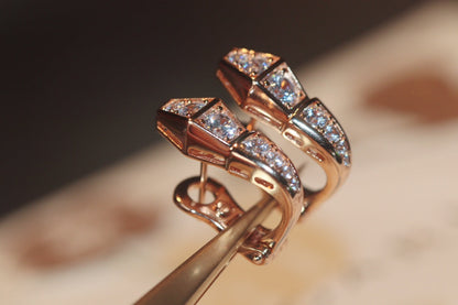 [Violet JW]SERPENT PINK GOLD DIAMOND EARRINGS