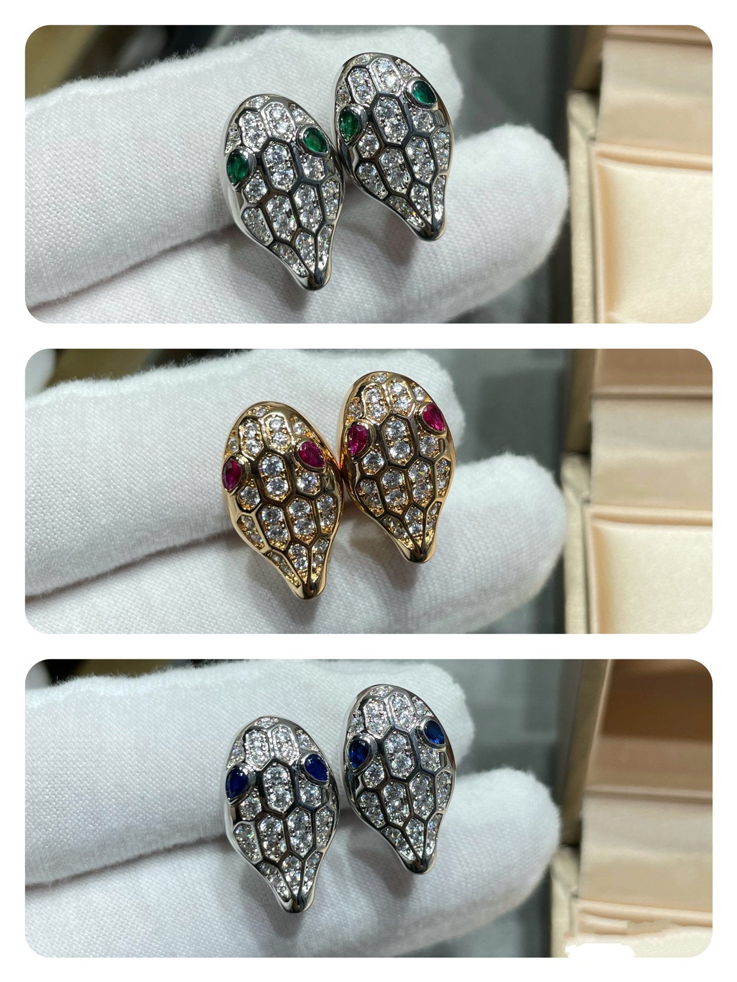 [Violet JW]SERPENT DIAMOND STUD EARRINGS