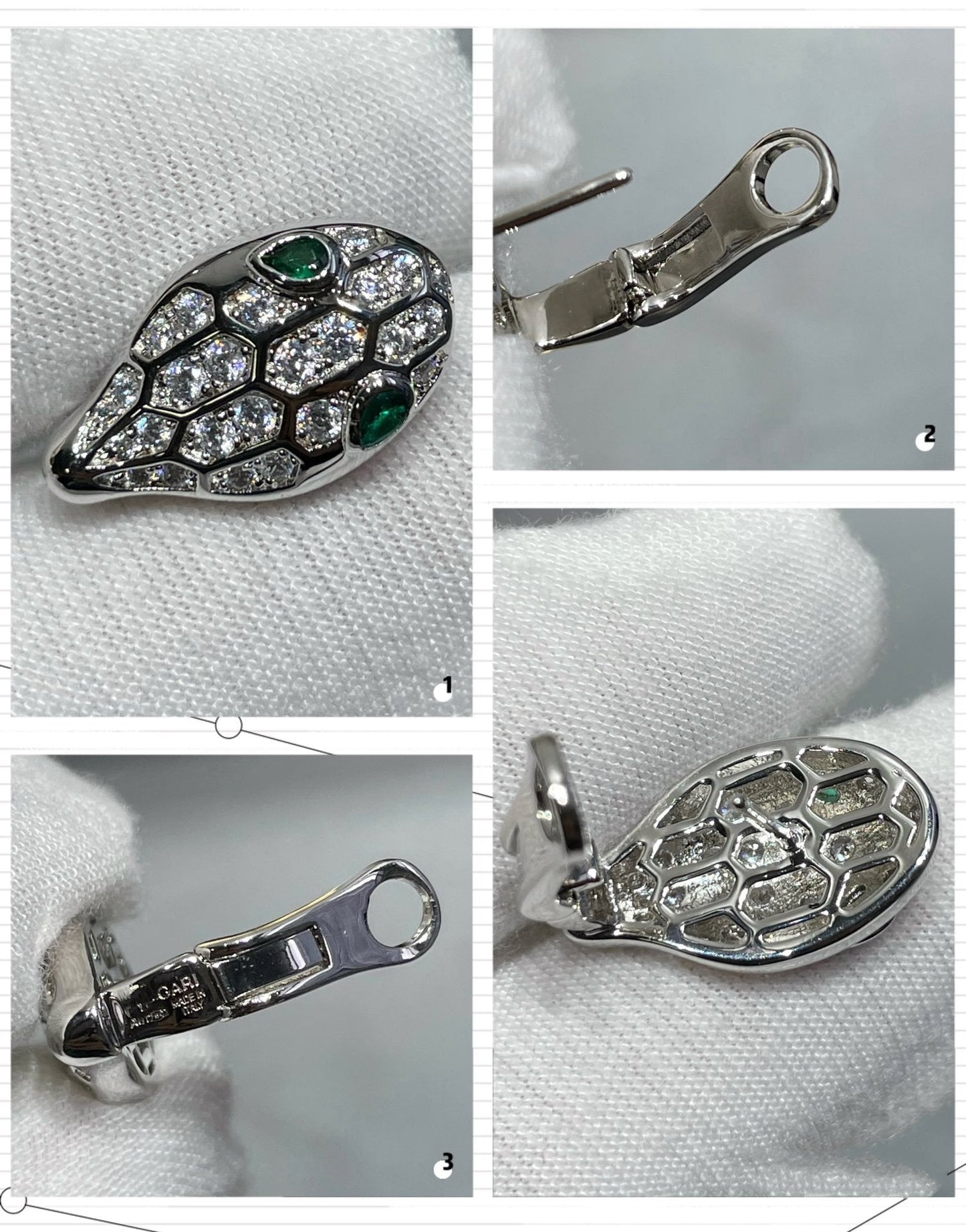 [Violet JW]SERPENT DIAMOND STUD EARRINGS