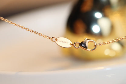 [Violet JW]JEUX MALACHITE 1 DIAMOND PINK GOLD NECKLACE